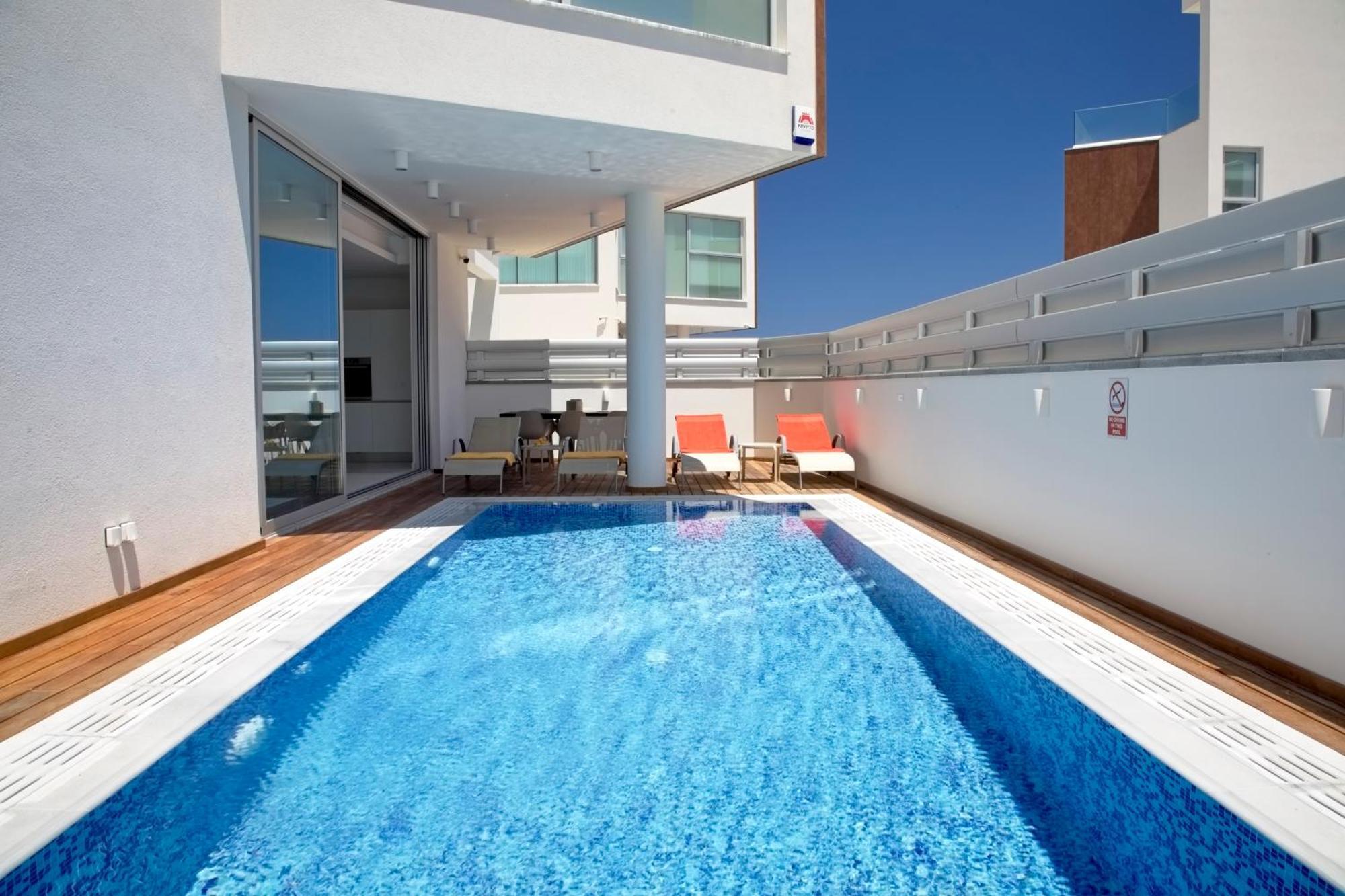 Seaview Luxury Villa Jacuzzi & Pool! 2 Min Beach Protaras Exterior foto
